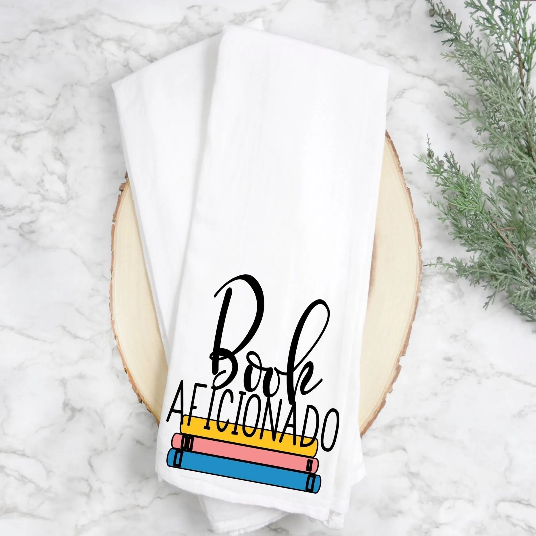 book aficionado - humorous kitchen, tea, bookclub and bar towel LG
