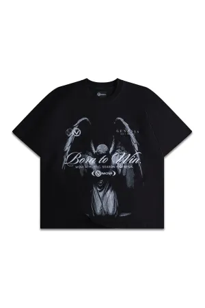 BORN TO WIN ANGEL T-SHIRT - BLACK