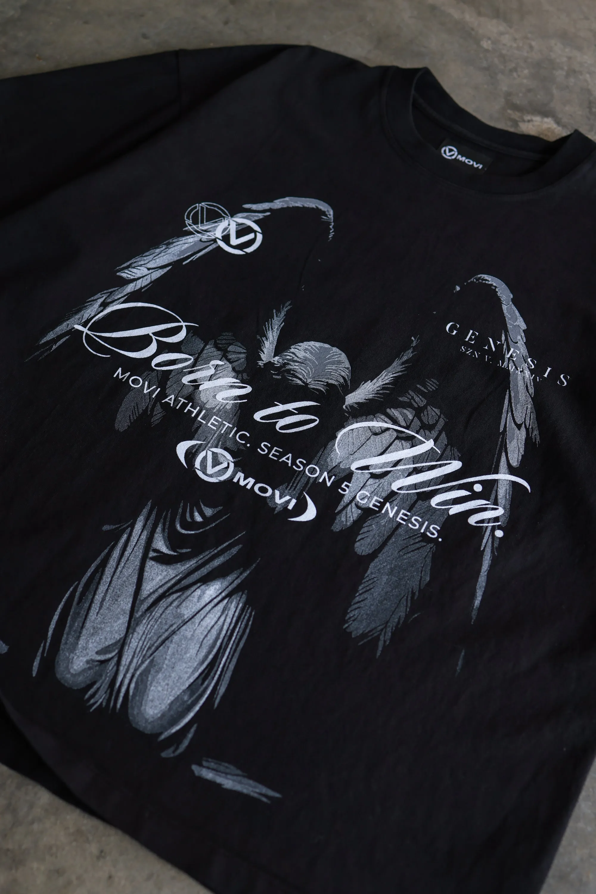 BORN TO WIN ANGEL T-SHIRT - BLACK