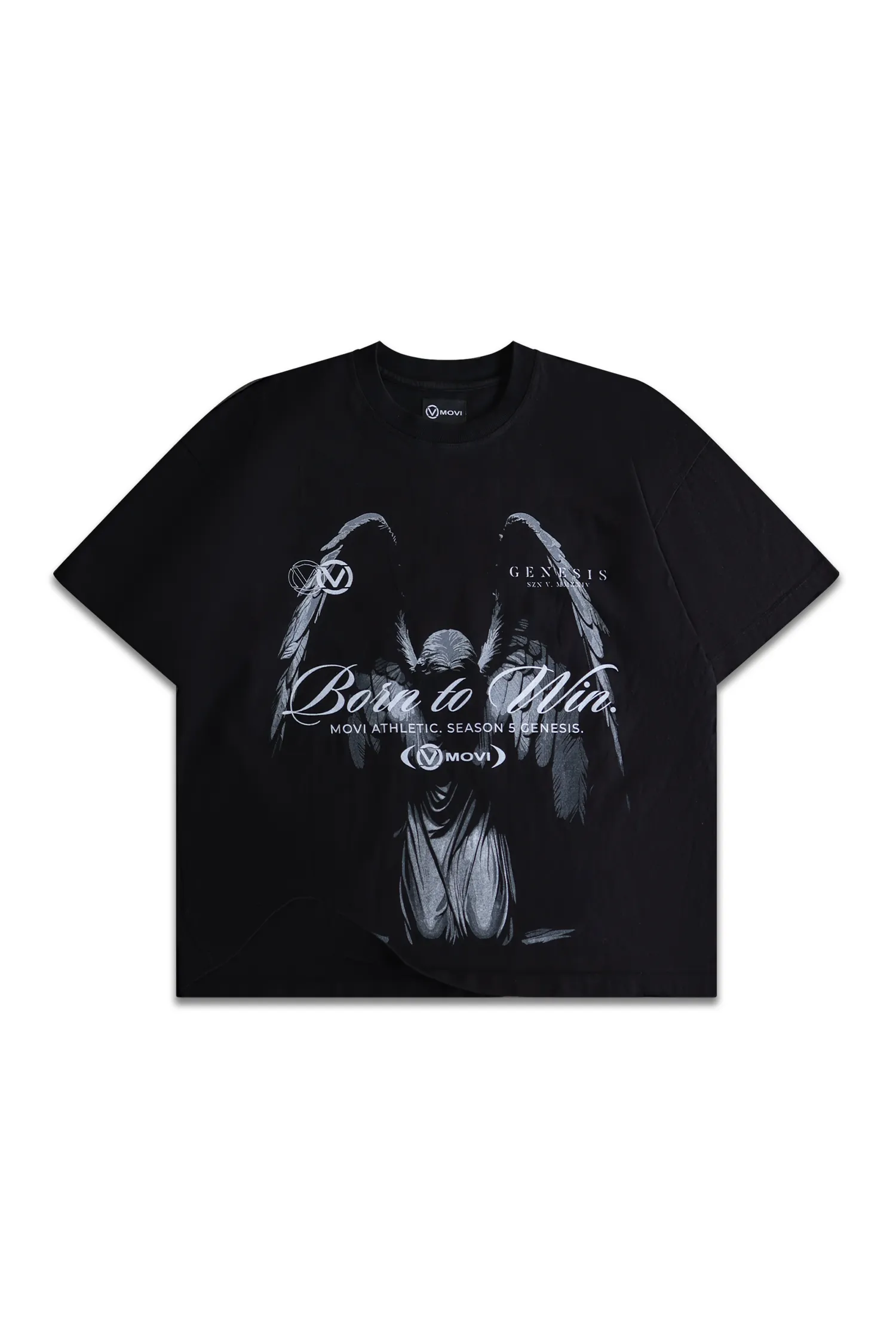 BORN TO WIN ANGEL T-SHIRT - BLACK