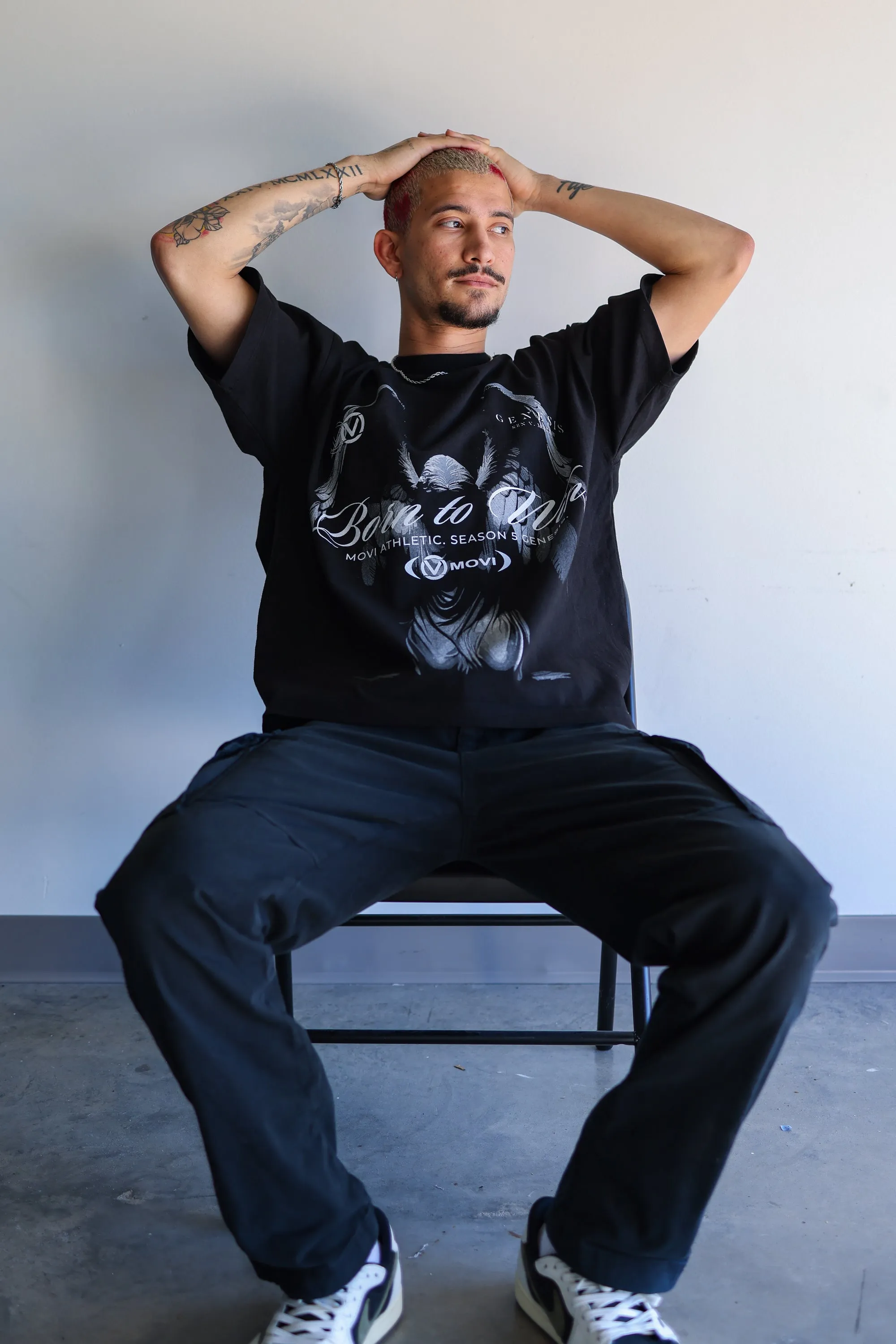BORN TO WIN ANGEL T-SHIRT - BLACK