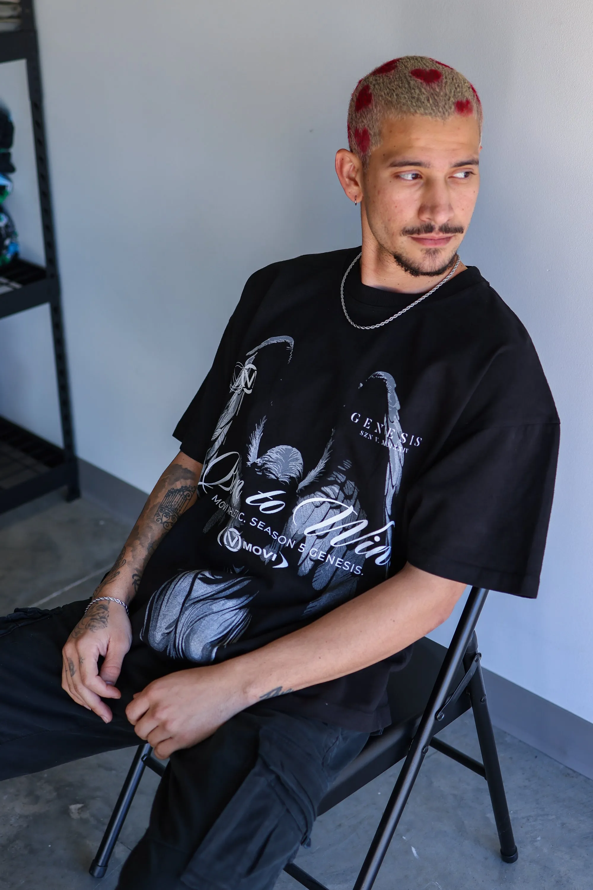 BORN TO WIN ANGEL T-SHIRT - BLACK