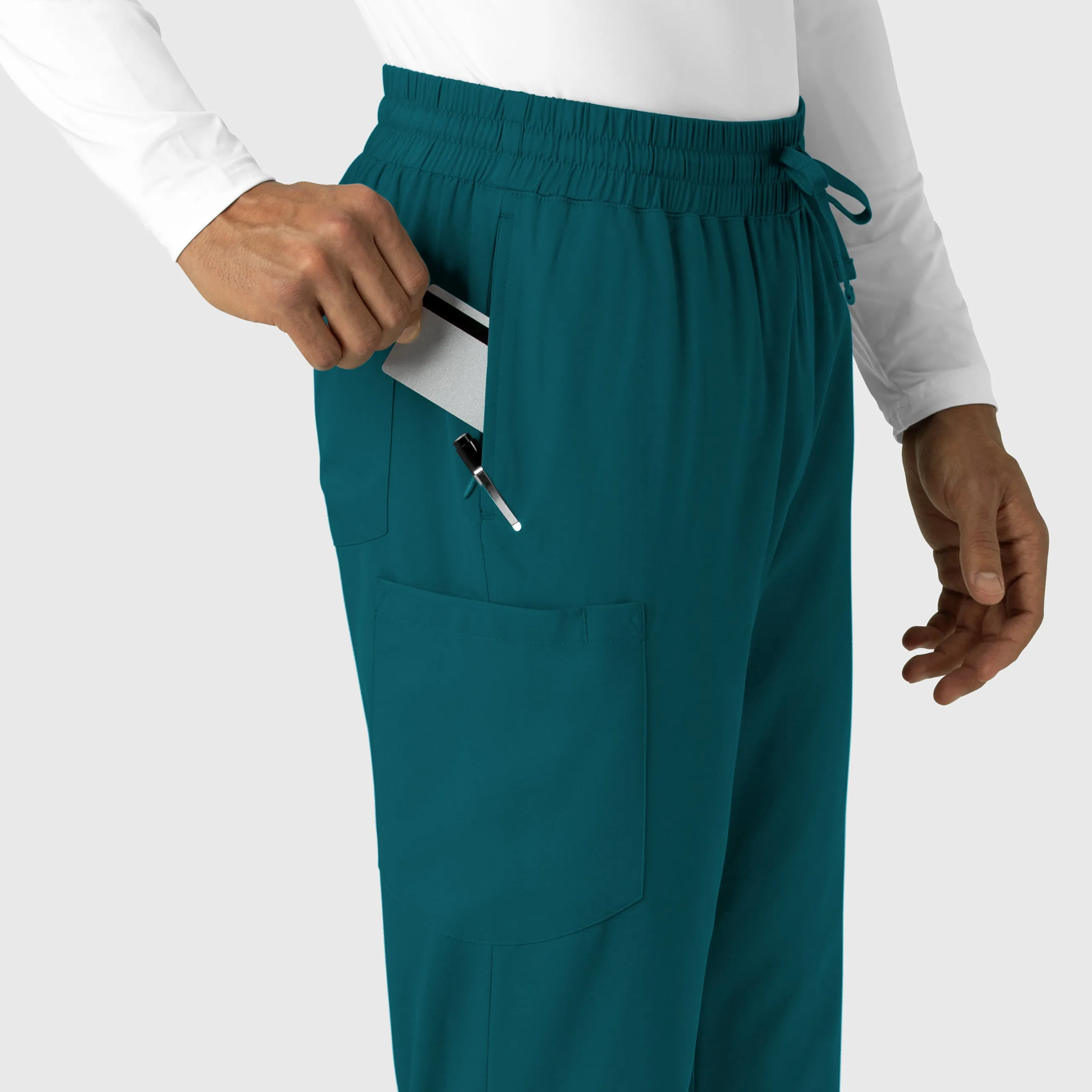 Boundless 5351 Men's Straight Leg Scrub Pants Caribbean