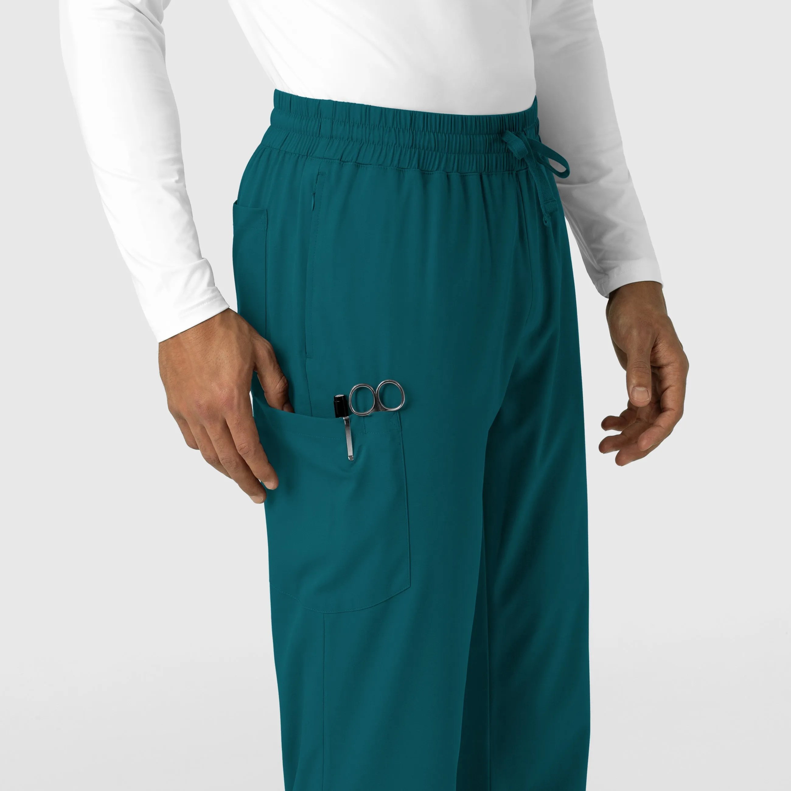 Boundless 5351 Men's Straight Leg Scrub Pants Caribbean