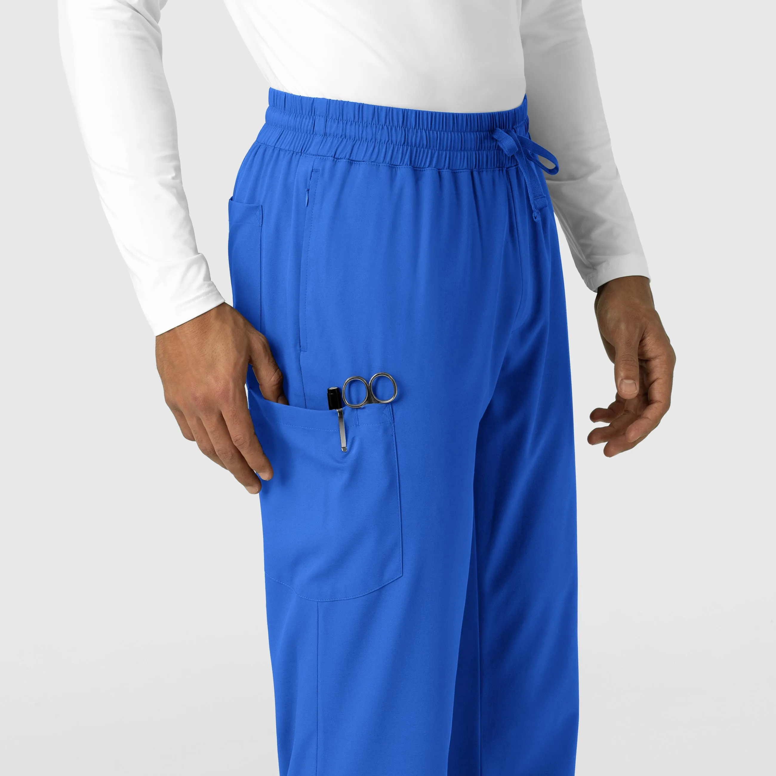 Boundless 5351 Men's Straight Leg Scrub Pants Royal