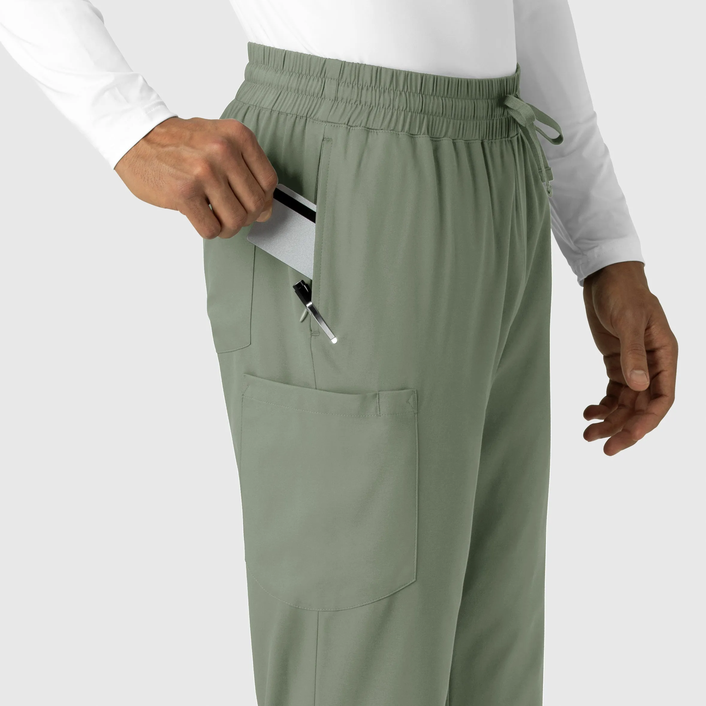 Boundless 5351 Men's Straight Leg Scrub Pants Sage