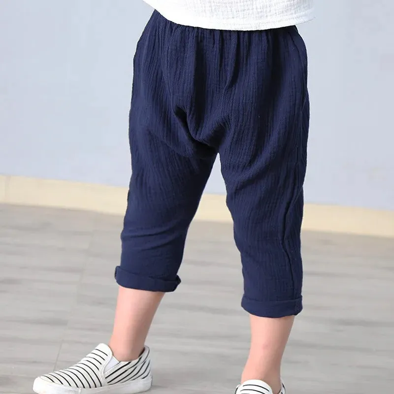 Boys Linen Pants – Summer Harem Pants for Kids (1-6 Years)