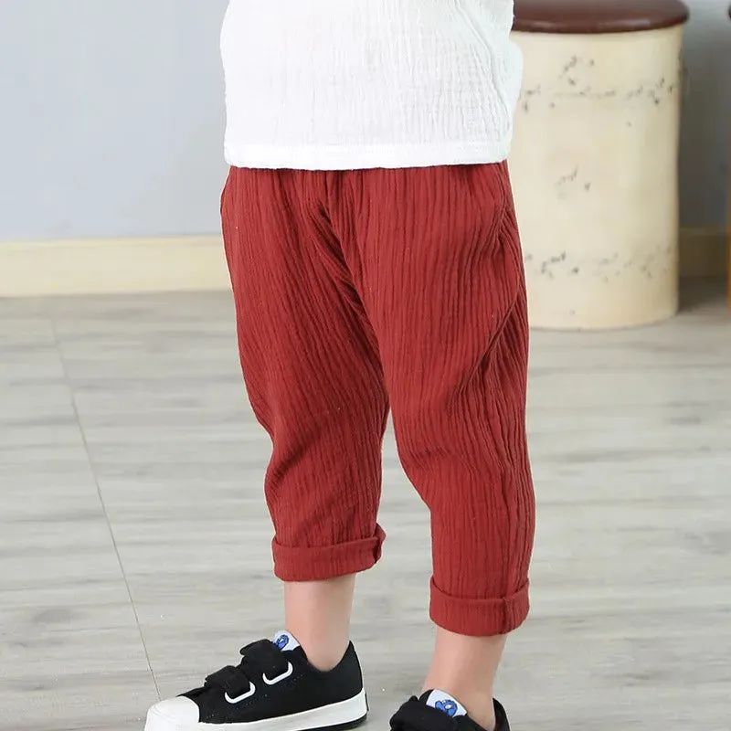 Boys Linen Pants – Summer Harem Pants for Kids (1-6 Years)