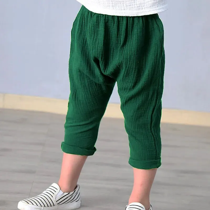 Boys Linen Pants – Summer Harem Pants for Kids (1-6 Years)