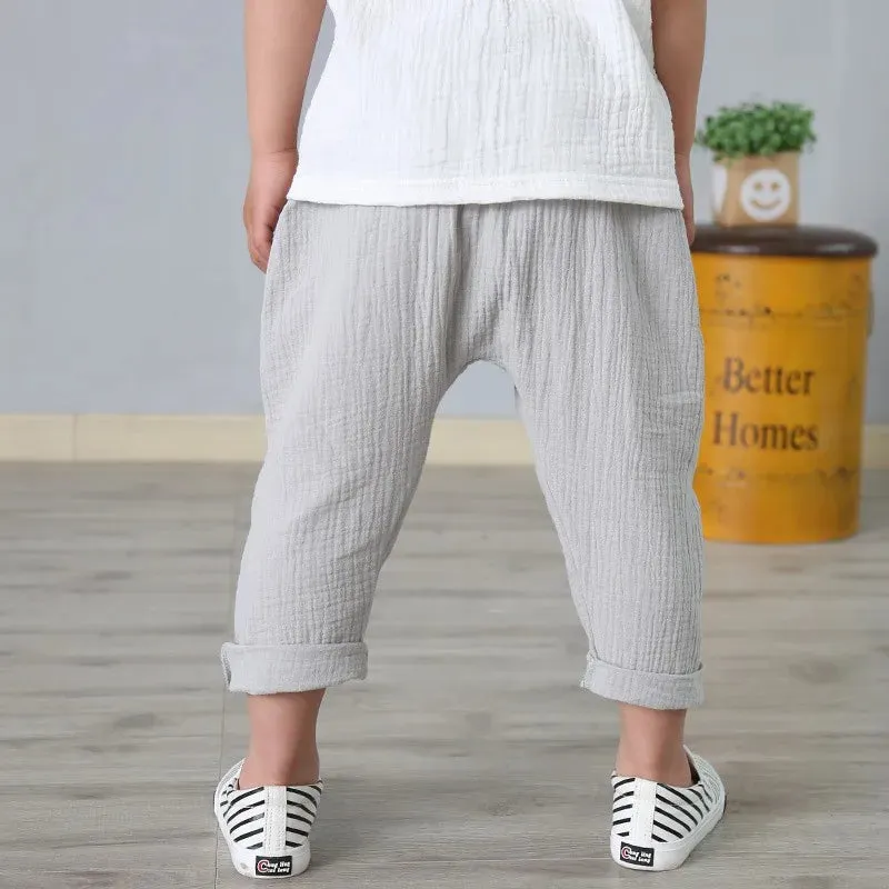 Boys Linen Pants – Summer Harem Pants for Kids (1-6 Years)
