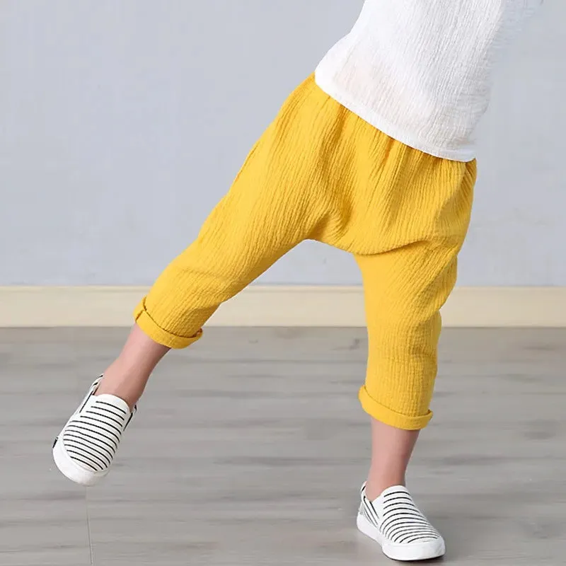 Boys Linen Pants – Summer Harem Pants for Kids (1-6 Years)