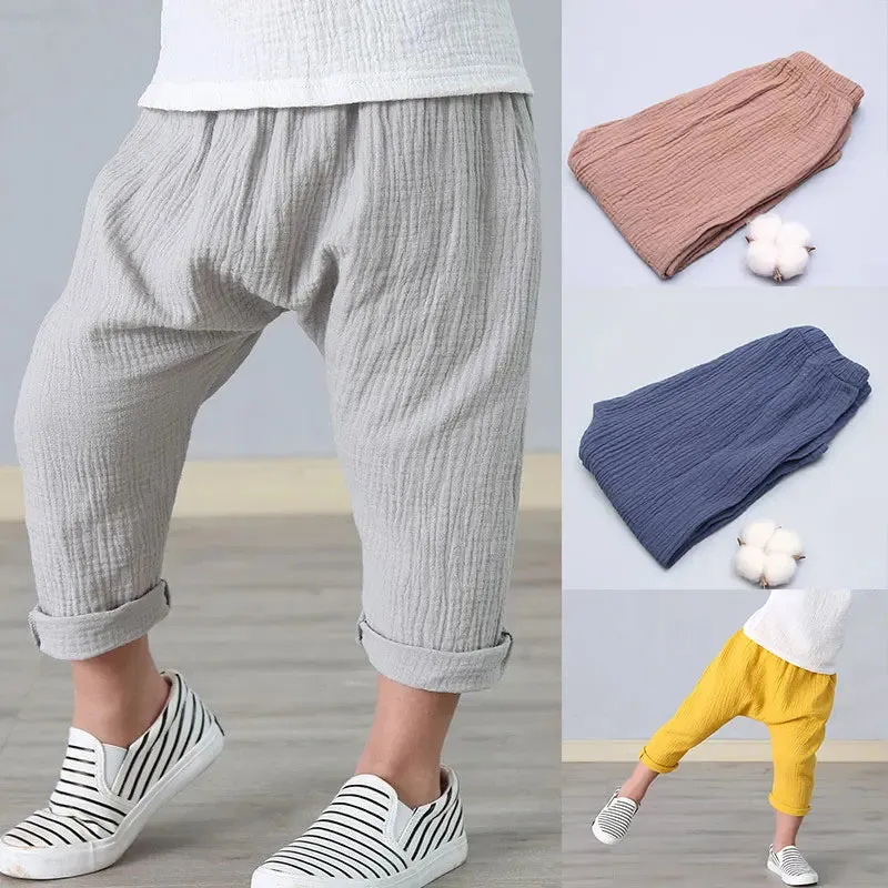 Boys Linen Pants – Summer Harem Pants for Kids (1-6 Years)