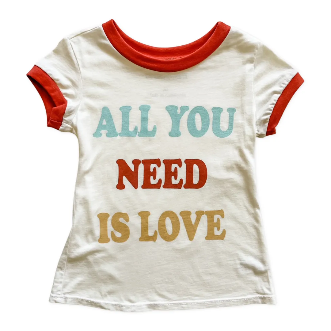 Brokedown Clothing Women's All You Need is Love Off White Tee