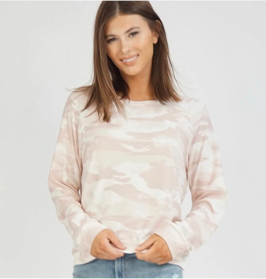 Brokedown Clothing Women's Pink Camo Sweatshirt