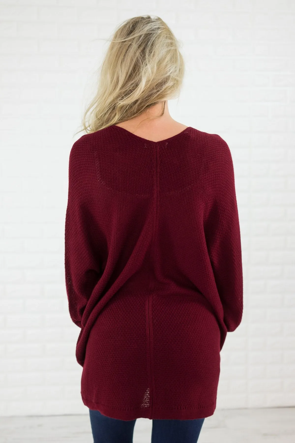 Burgundy Knit Cardigan