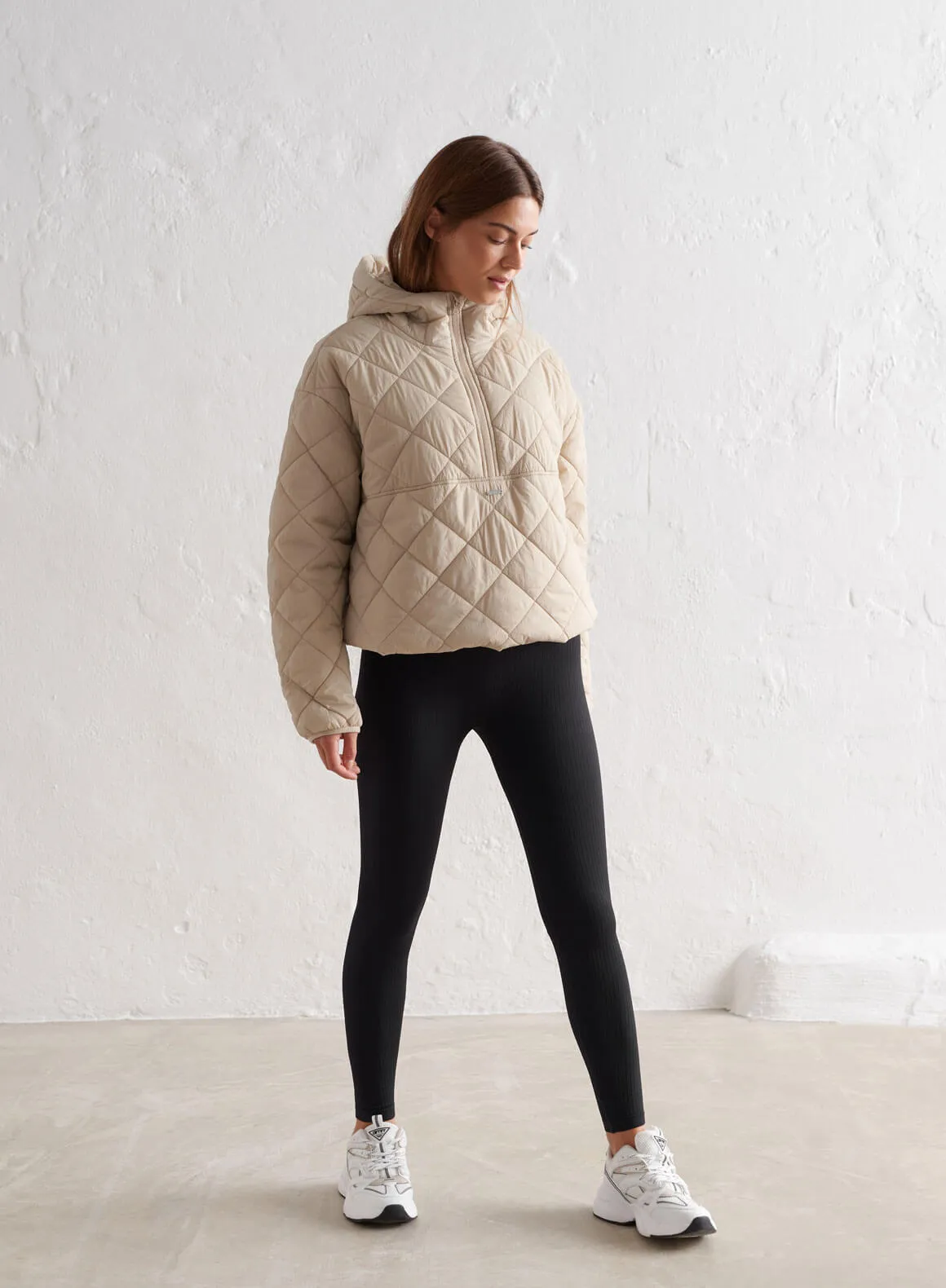 Café Au Lait Oversized Quilted Anorak