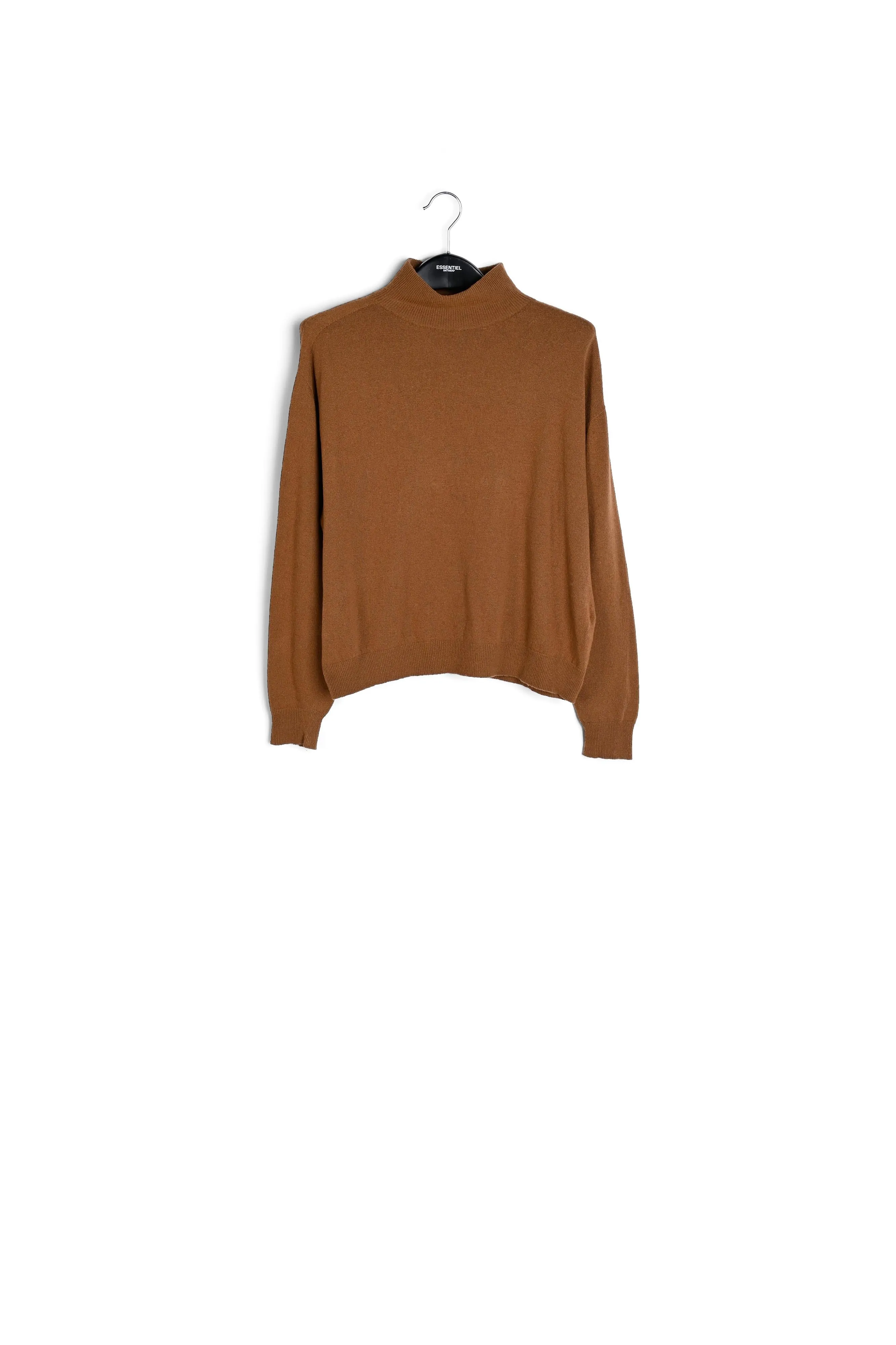 Camel merino wool blend turtleneck sweater