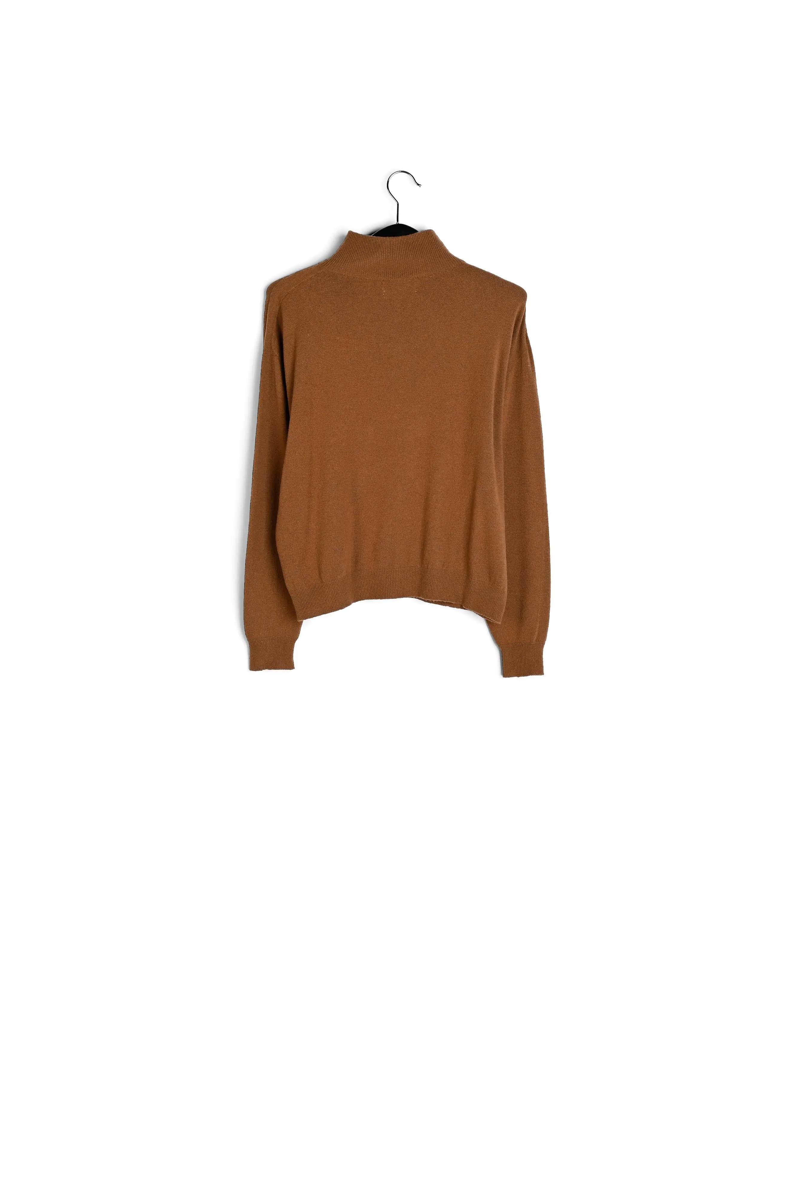 Camel merino wool blend turtleneck sweater