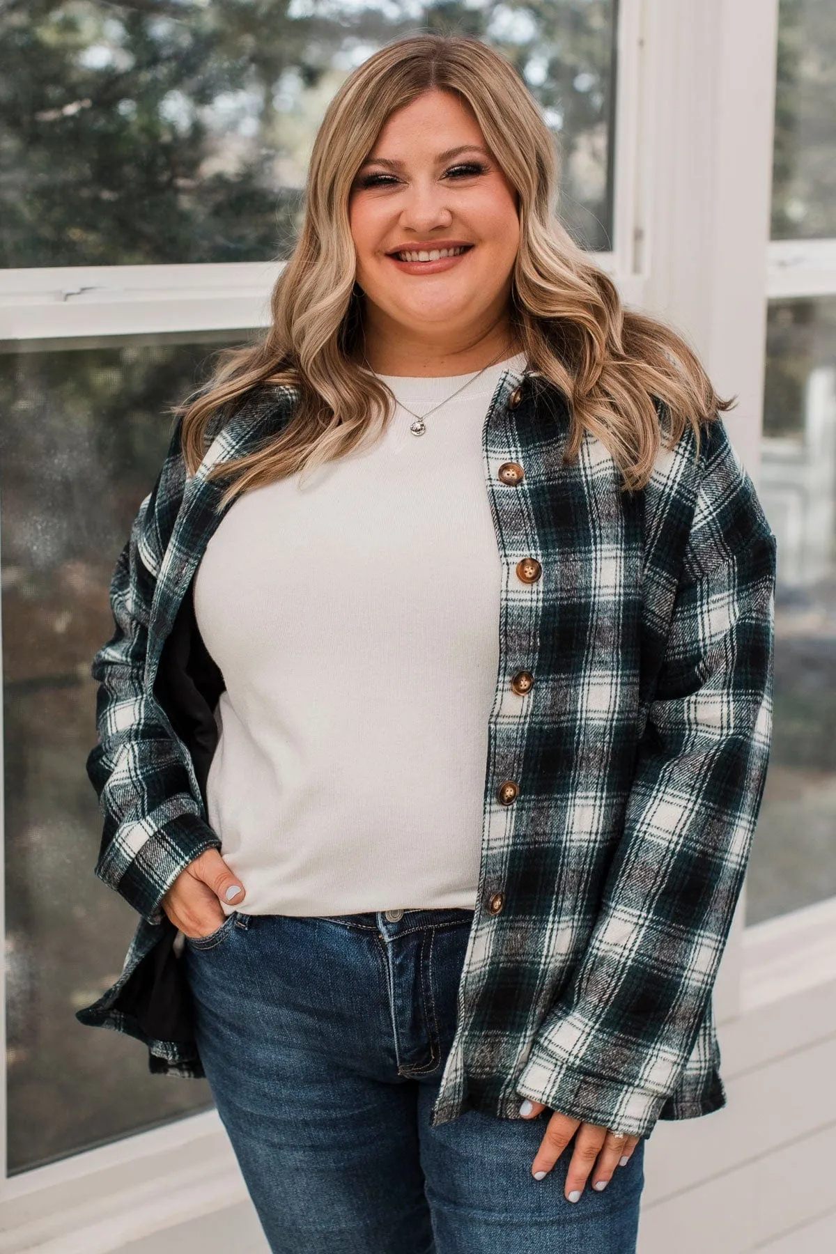 Campfire Nights Plaid Jacket- Black & Green