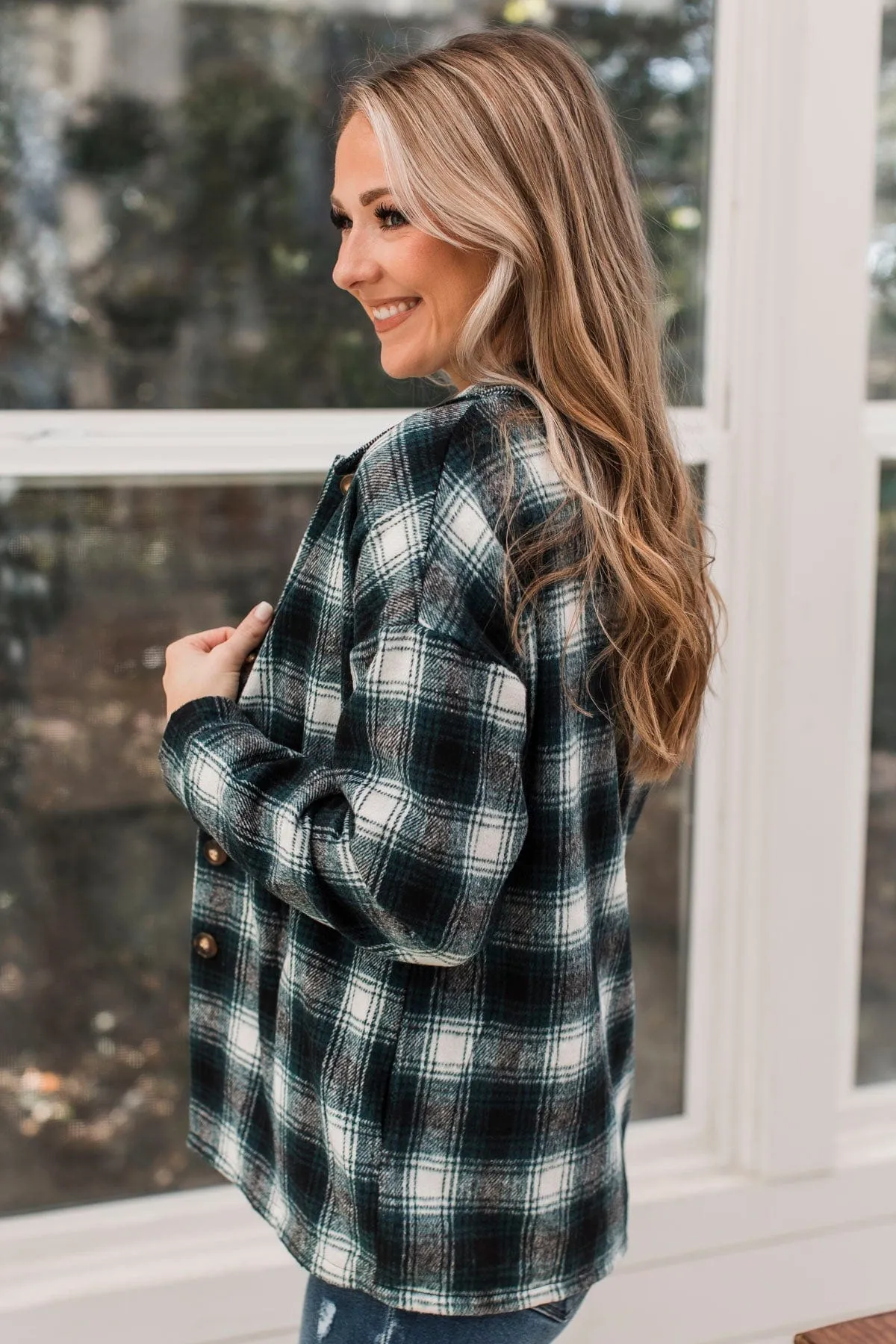 Campfire Nights Plaid Jacket- Black & Green