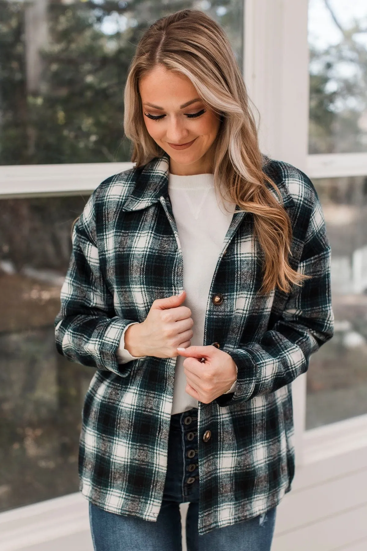 Campfire Nights Plaid Jacket- Black & Green