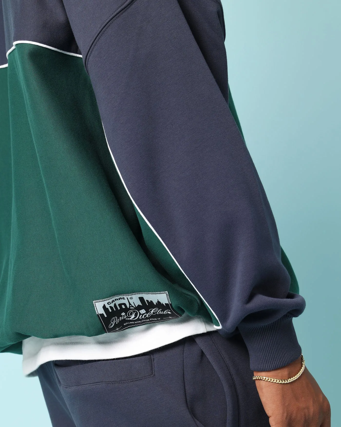 Carré Paris Dice Club Oversized Panel Crewneck Forest Green/Midnight