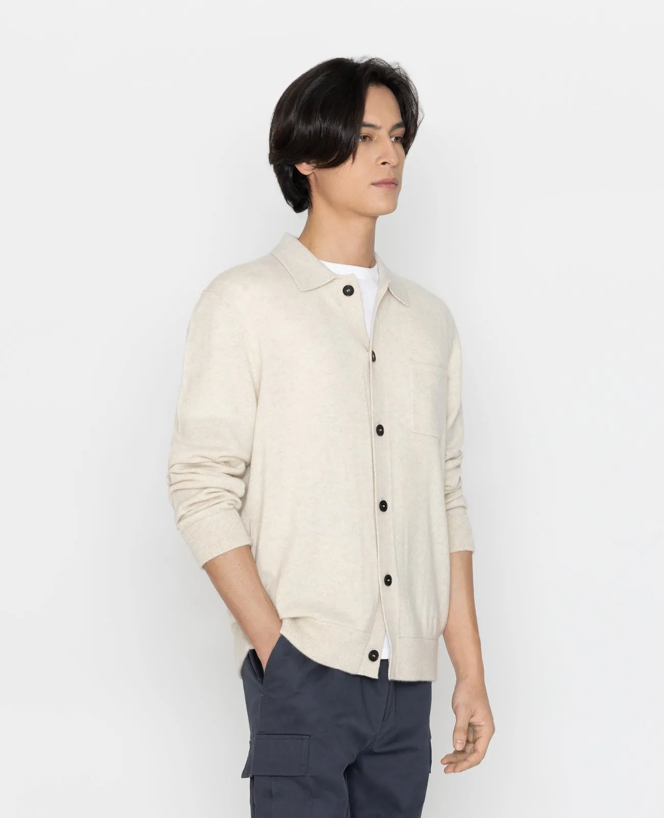Cashmere Collar Cardigan