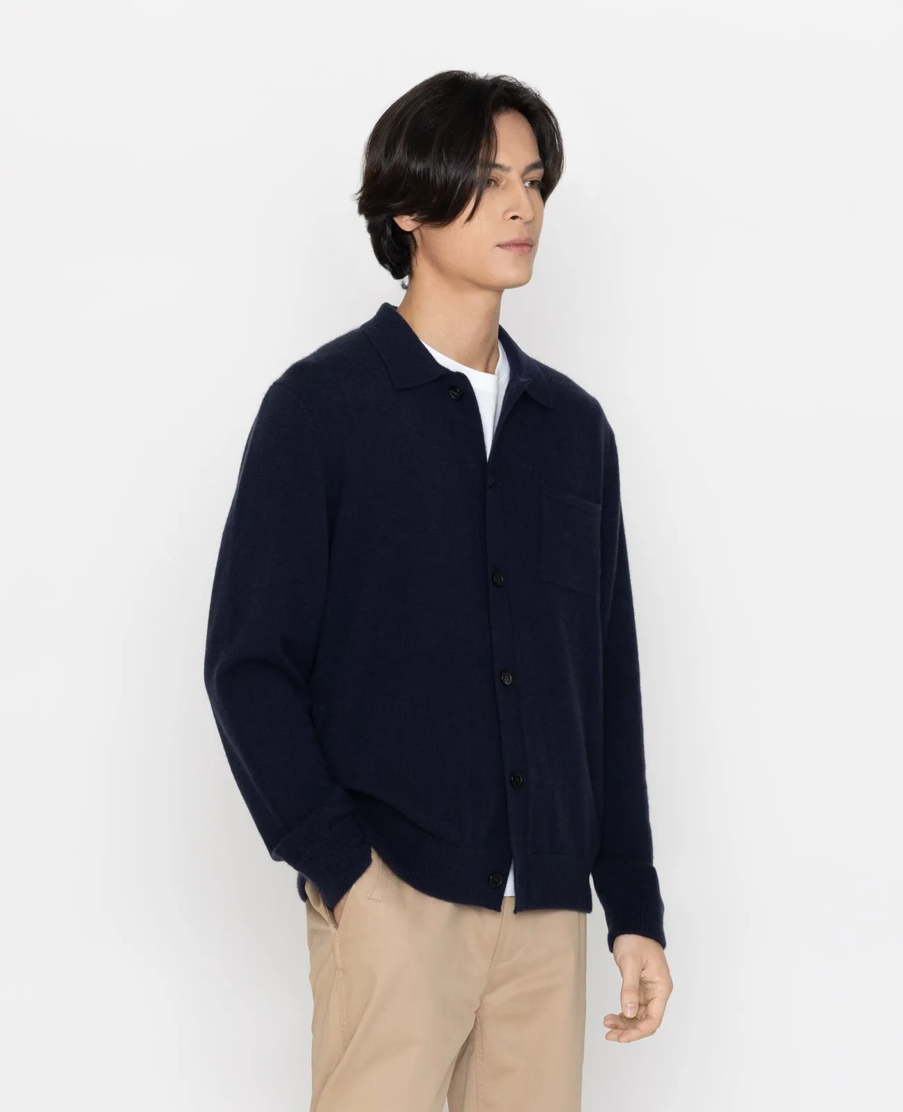 Cashmere Collar Cardigan