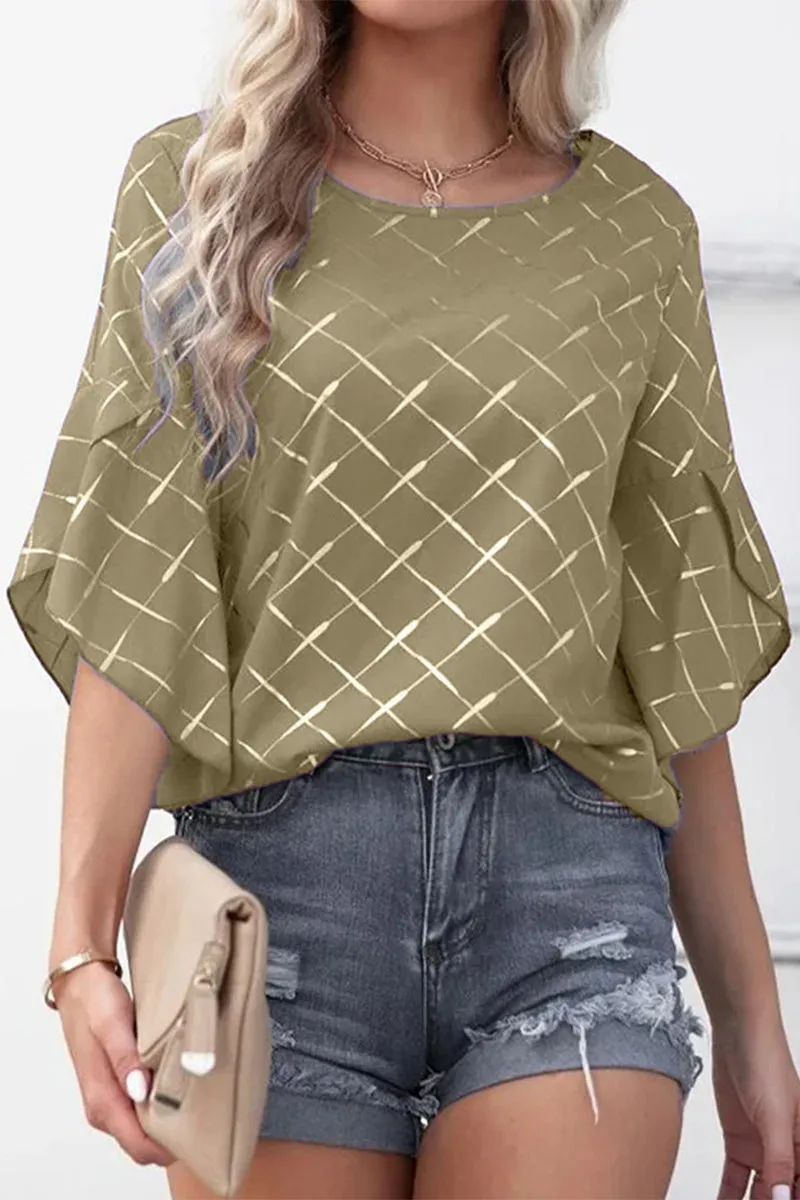 Casual Daily Striped Patchwork O Neck T-Shirts(6 Colors)