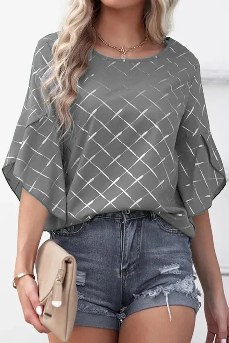 Casual Daily Striped Patchwork O Neck T-Shirts(6 Colors)