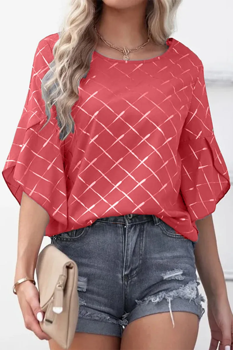 Casual Daily Striped Patchwork O Neck T-Shirts(6 Colors)
