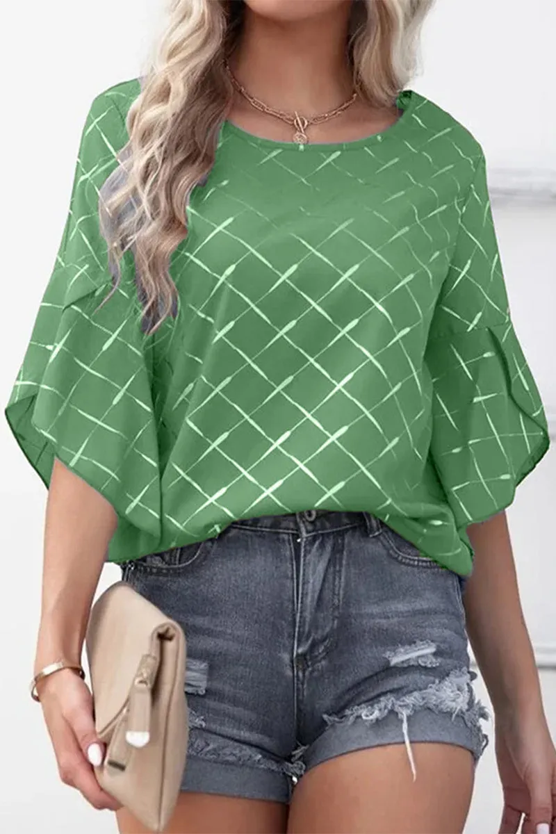 Casual Daily Striped Patchwork O Neck T-Shirts(6 Colors)