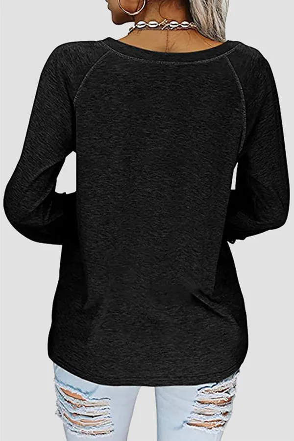 Casual Solid Lace Patchwork V Neck T-Shirts(6 Colors)