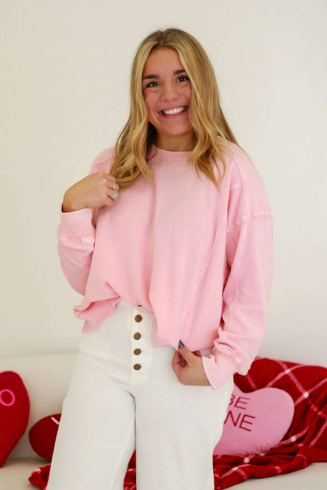 Catching Feelings Top in Rose Cream