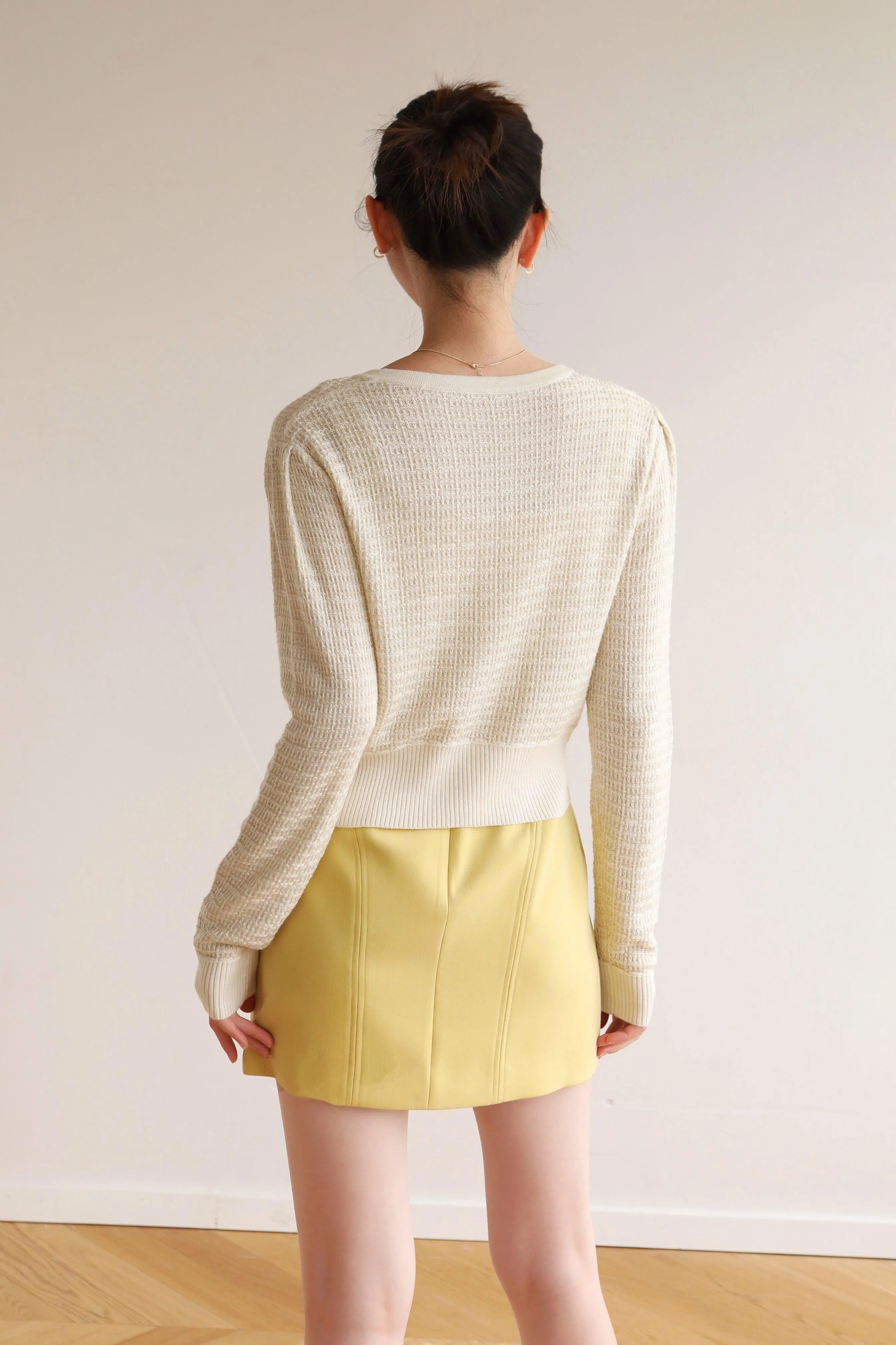 Charlee Wool Blend Cardigan - Beige