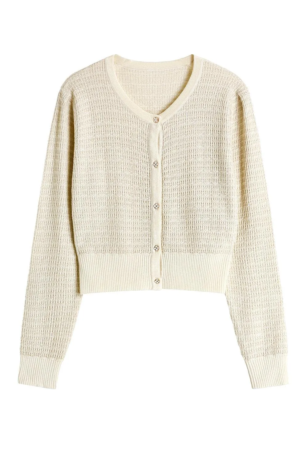 Charlee Wool Blend Cardigan - Beige