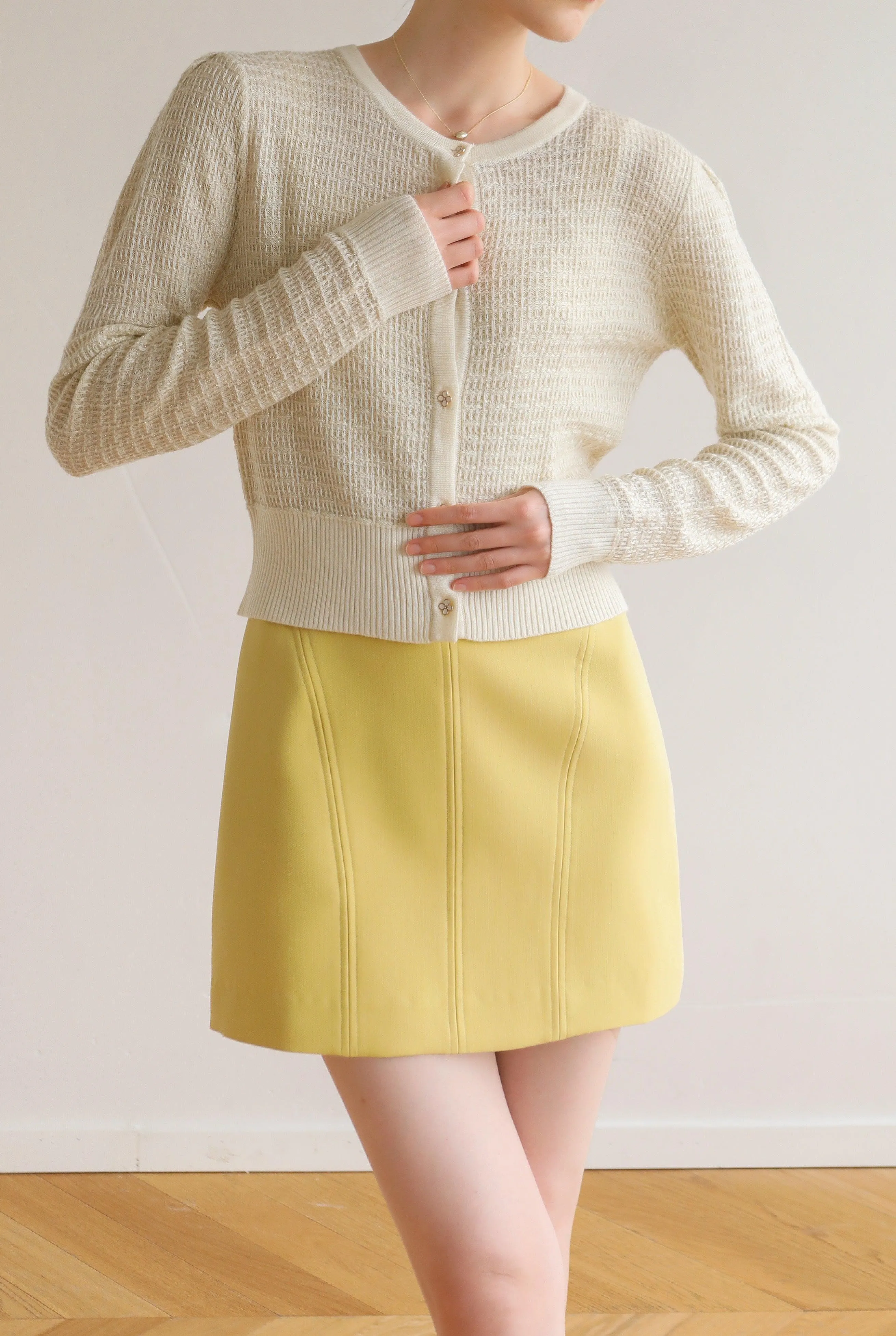 Charlee Wool Blend Cardigan - Beige