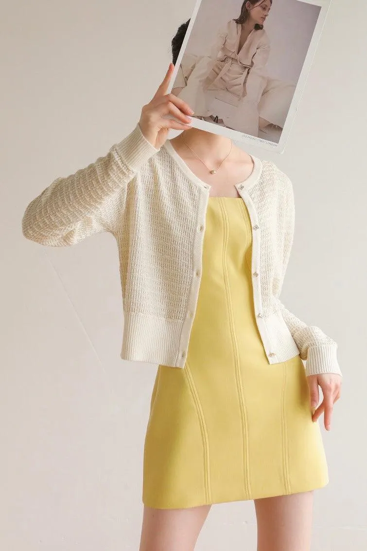 Charlee Wool Blend Cardigan - Beige