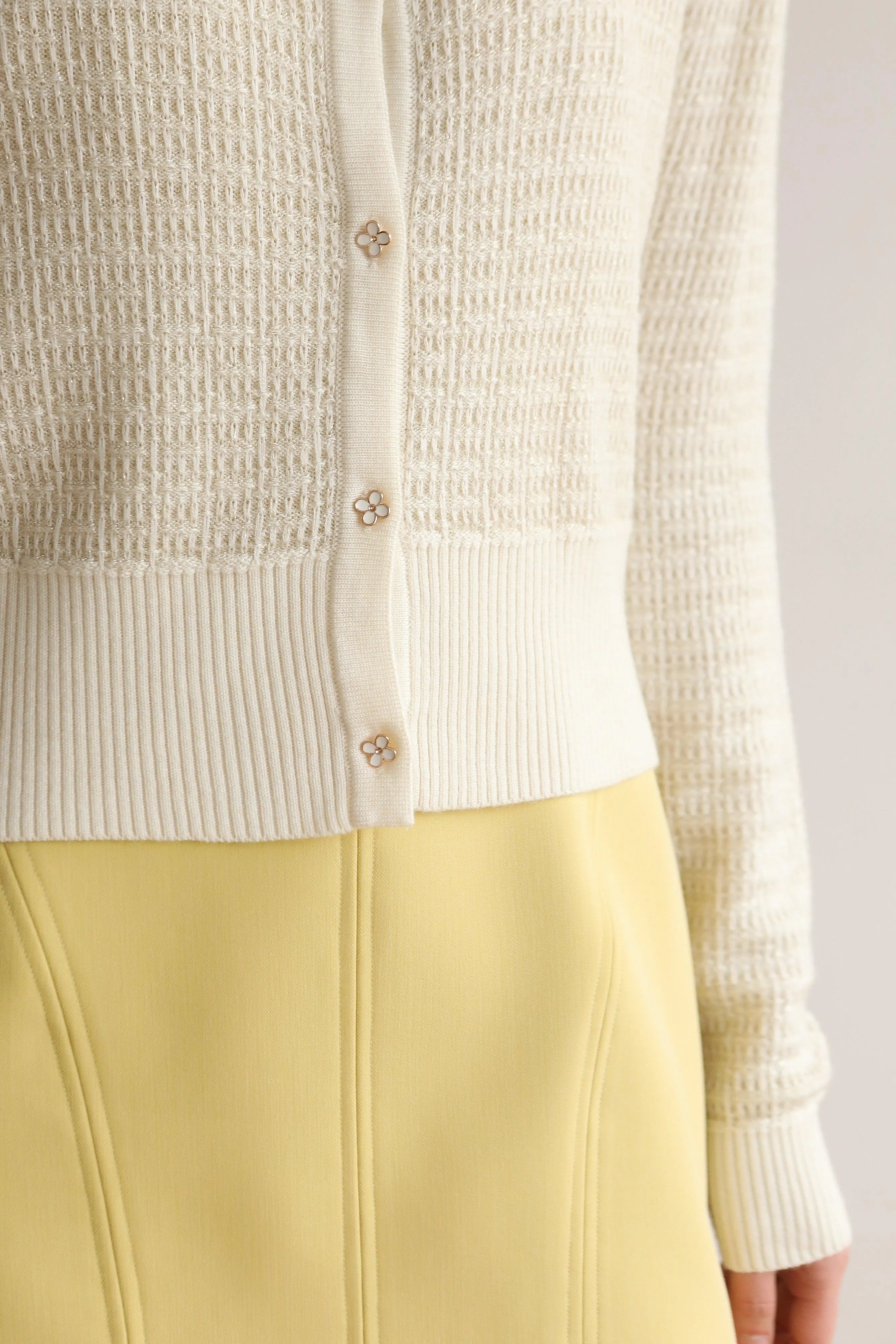 Charlee Wool Blend Cardigan - Beige