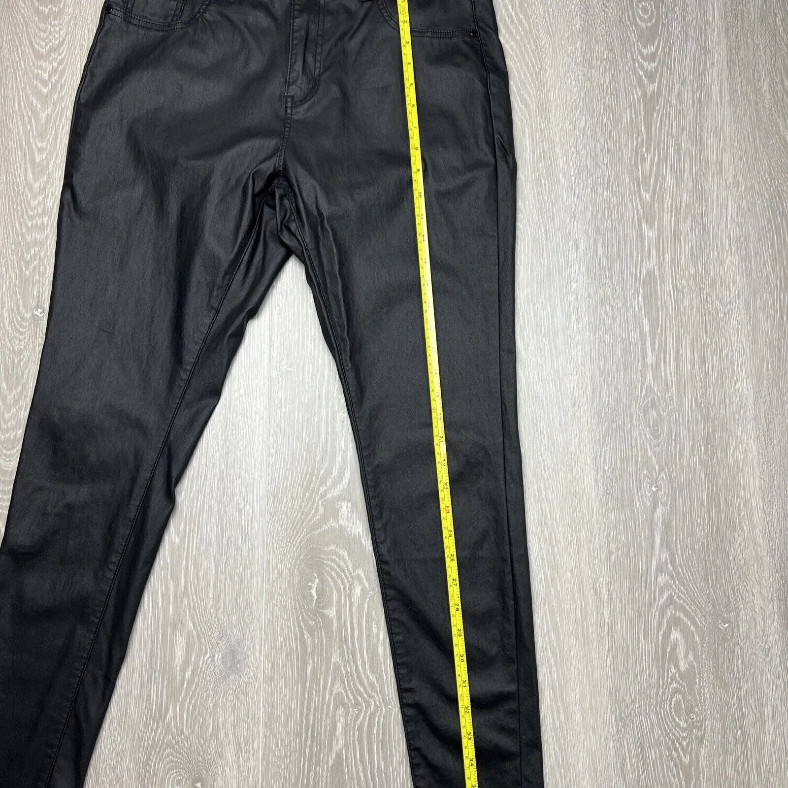 City Chic Womens Faux Leather Skylar Skinny High Rise Stretch Pants Size 14S