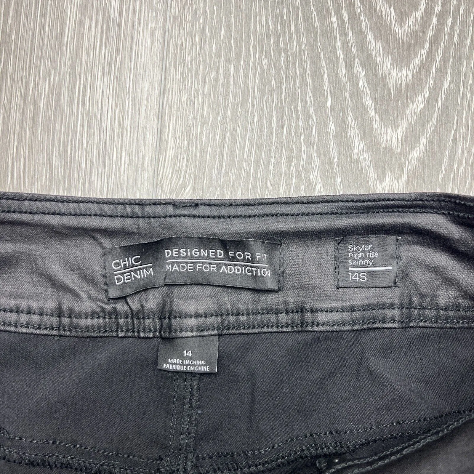 City Chic Womens Faux Leather Skylar Skinny High Rise Stretch Pants Size 14S