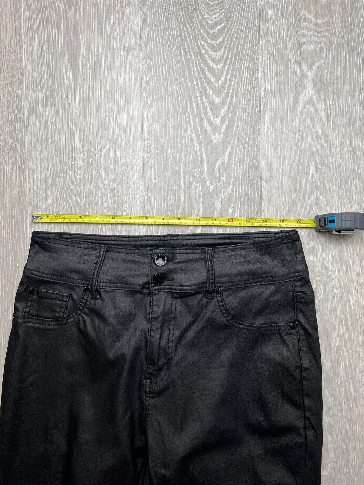 City Chic Womens Faux Leather Skylar Skinny High Rise Stretch Pants Size 14S