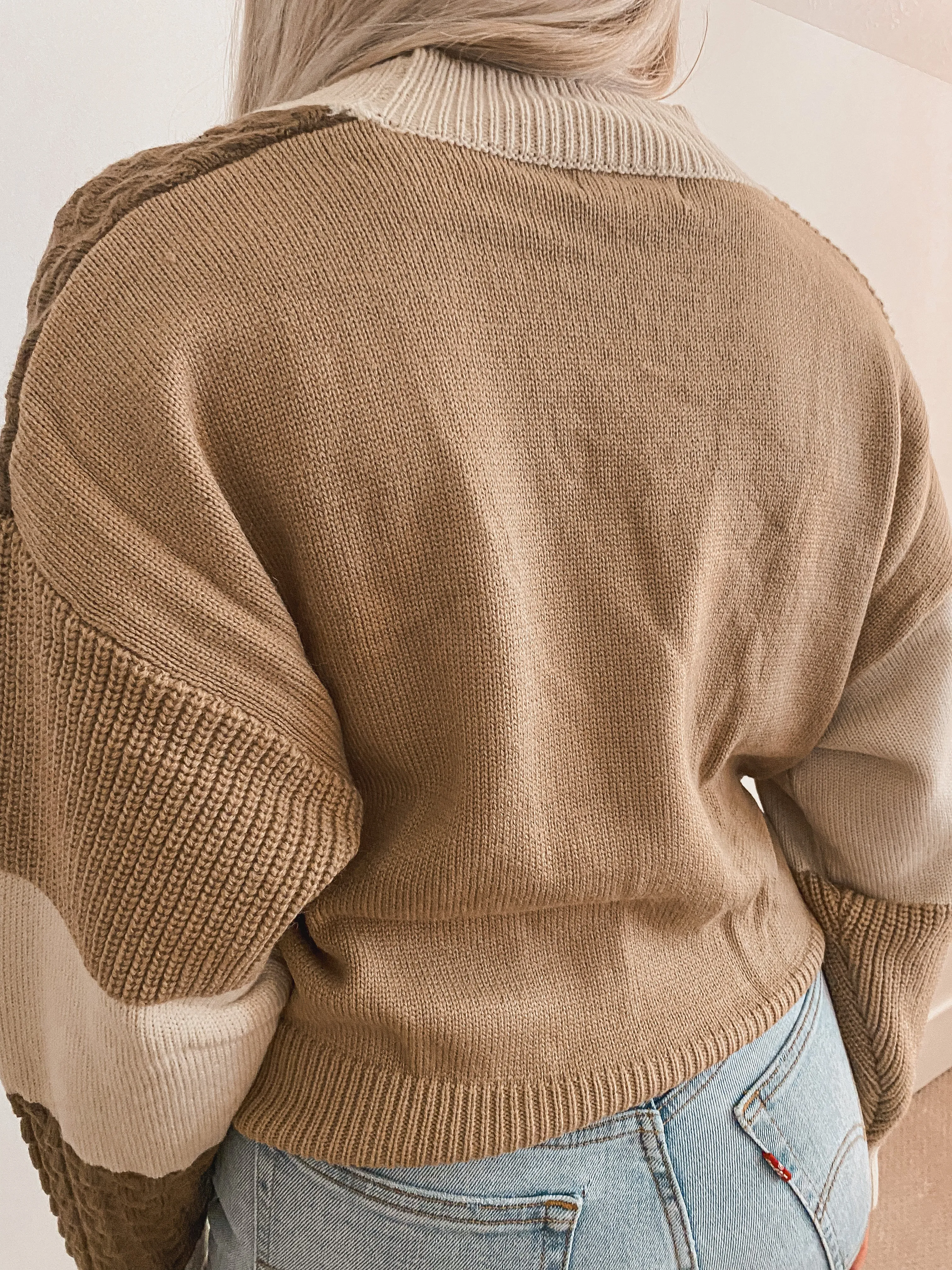 Colorblock Cable Cardigan