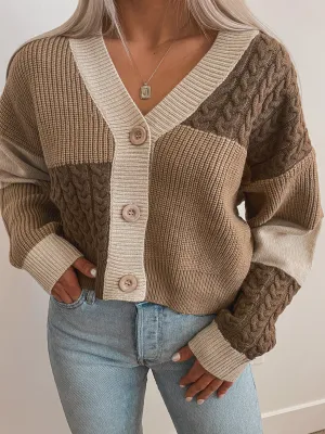 Colorblock Cable Cardigan