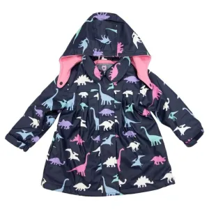Colour Change Raincoat - Navy Dino