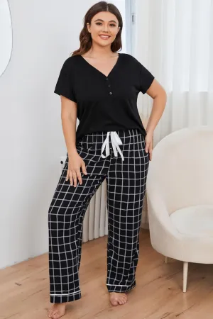 Comfy Plus Size V-Neck Lounge Set