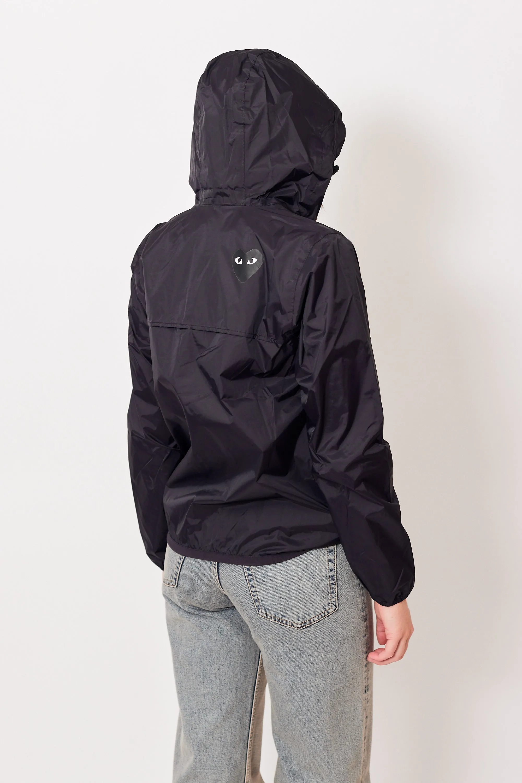 Comme des Garçons PLAY K-Way Full Zip Black Emblem Jacket