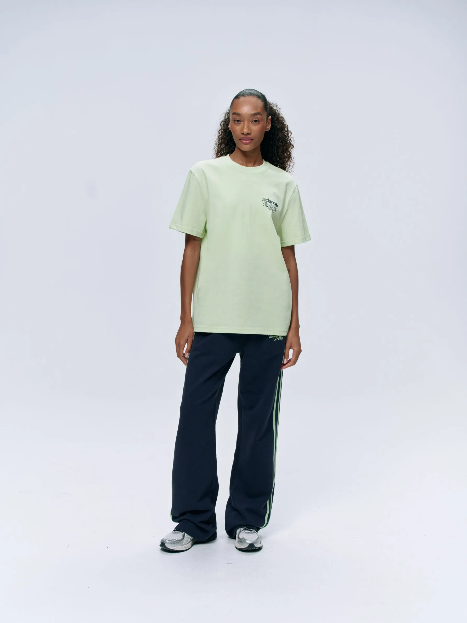 Community Spirit Short Sleeve Oversized T-shirt - Mint Green/Navy Blue