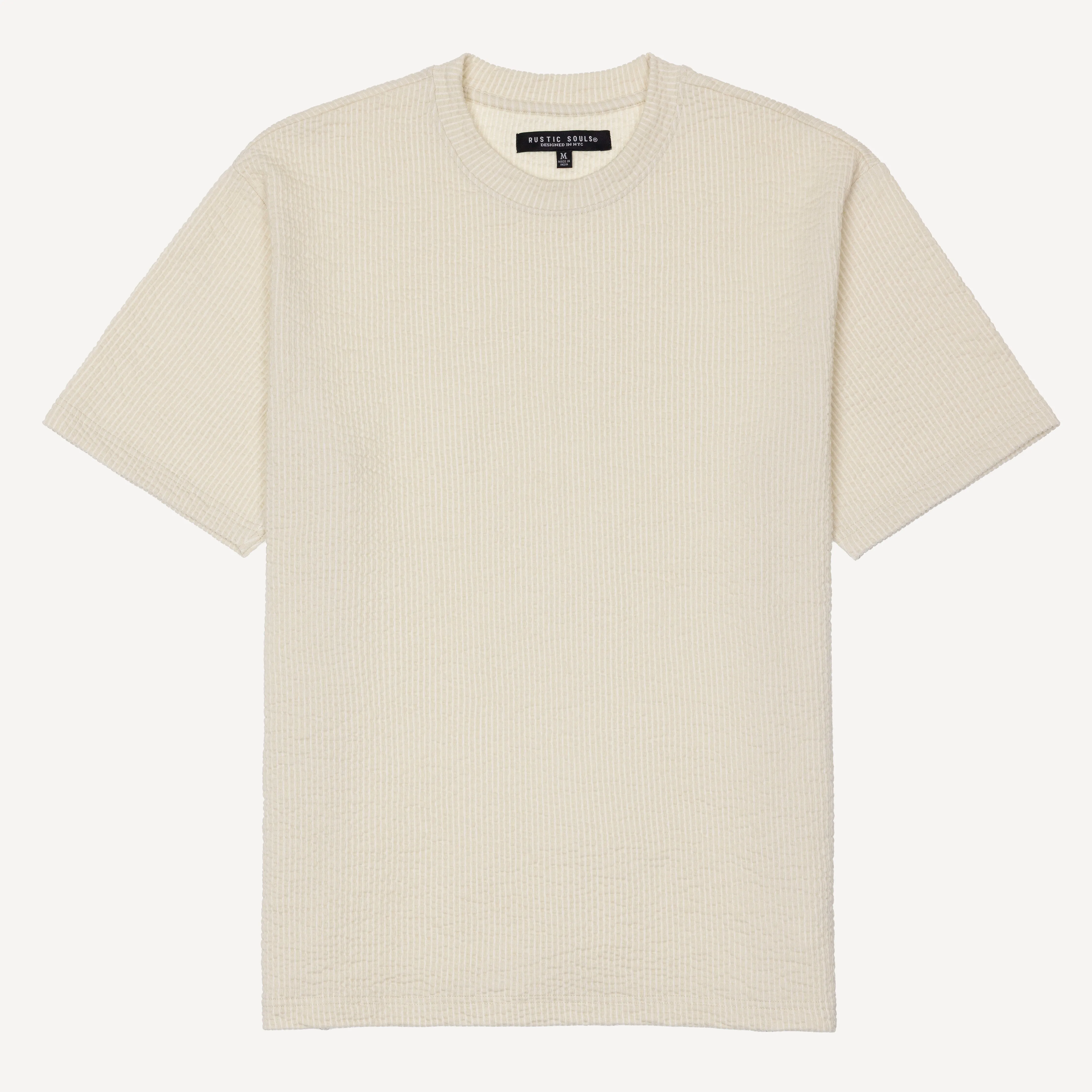 Cool Knit Seersucker Relaxed Tee - Silver Green / White Stripe
