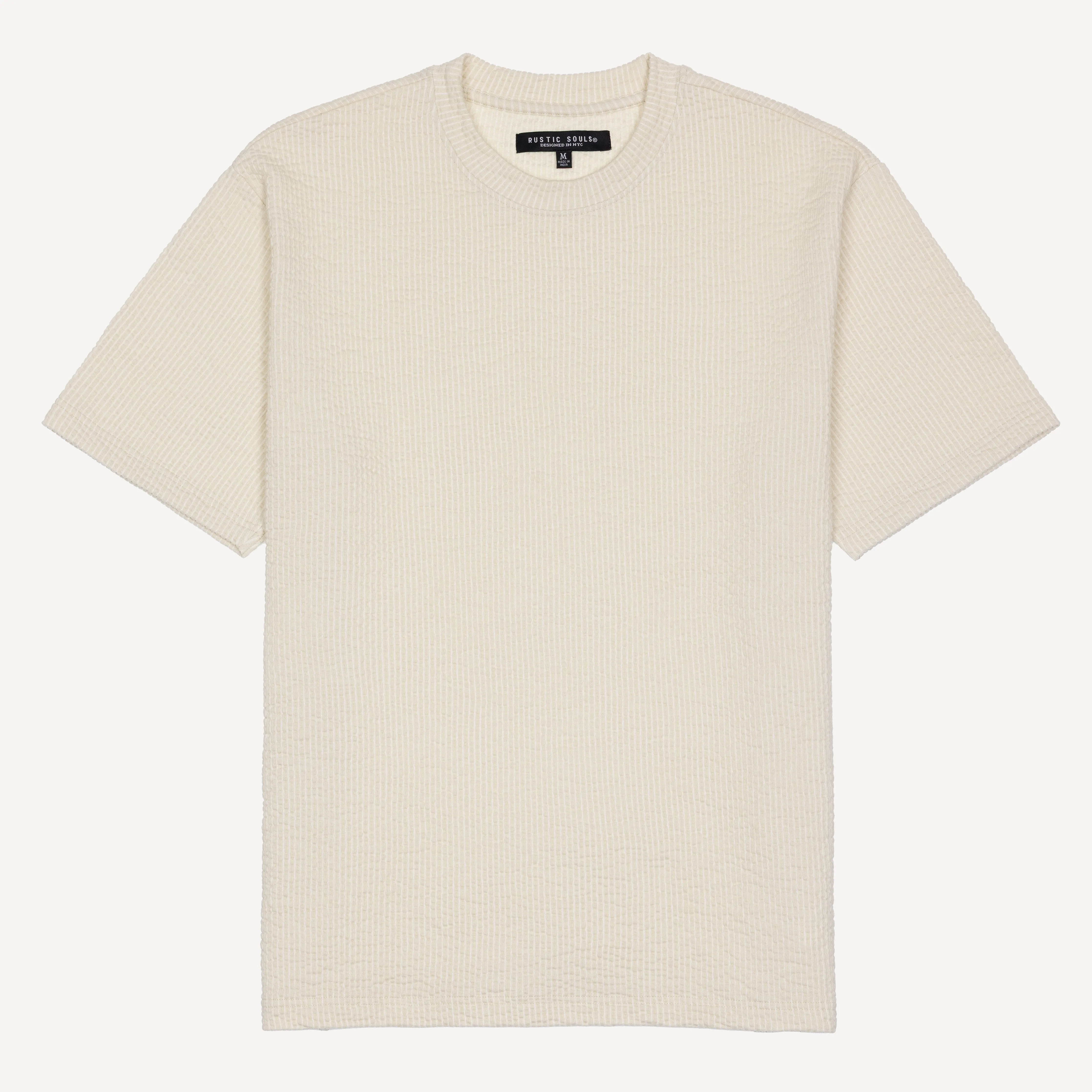 Cool Knit Seersucker Relaxed Tee - Silver Green / White Stripe